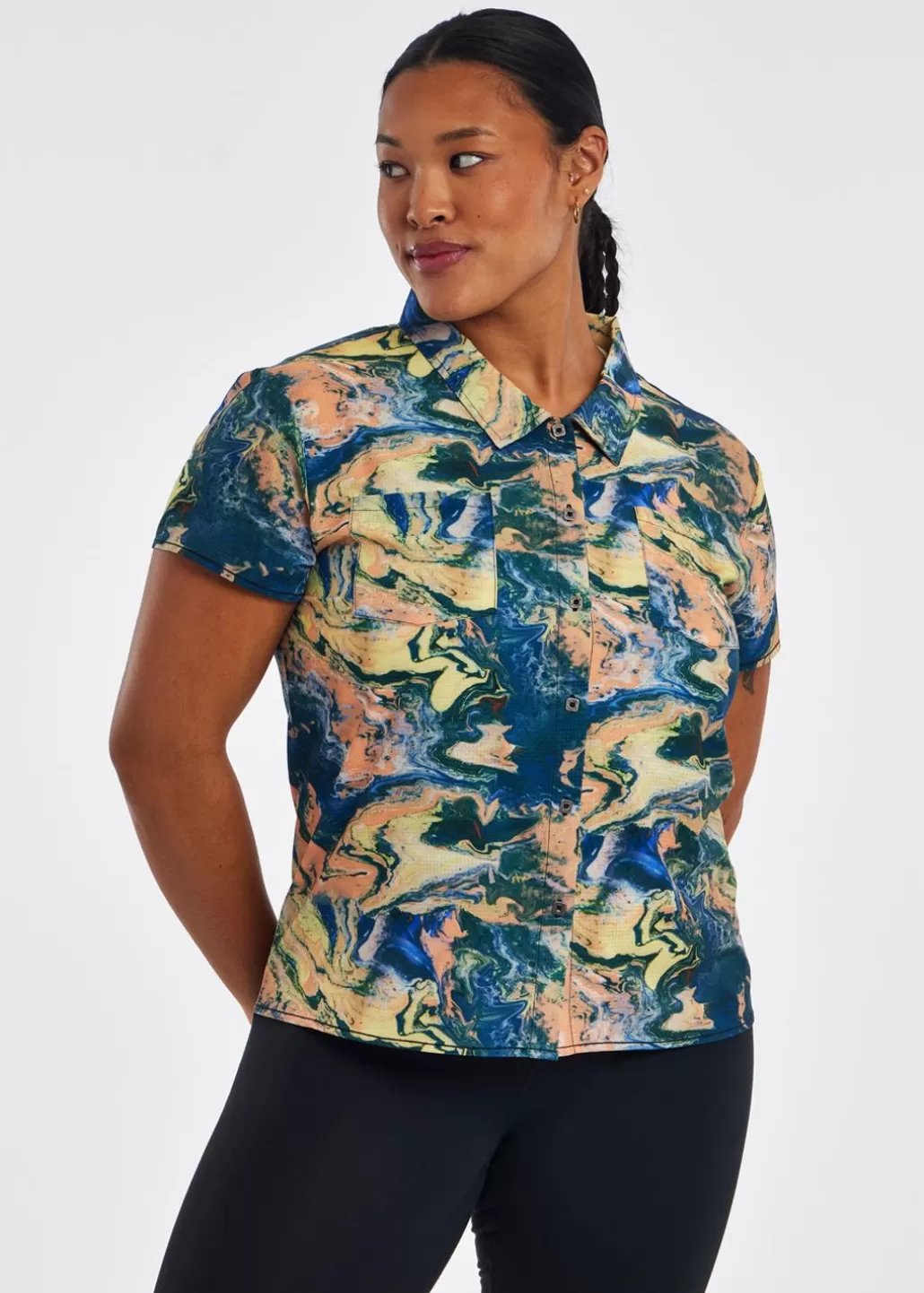 Oiselle Benjamina Button Short Sleeve Sale