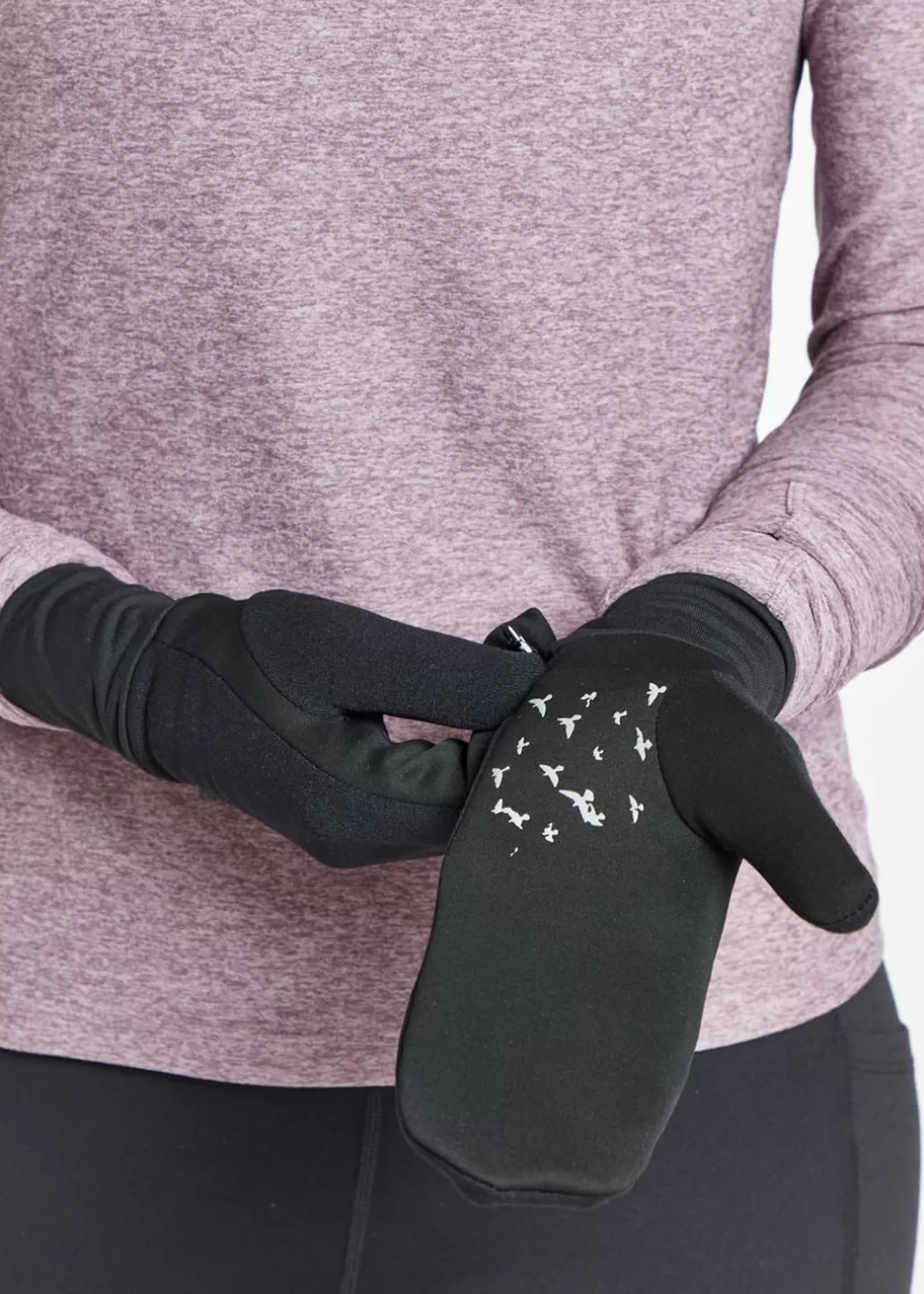 Oiselle Power Move Mittens Black Cheap