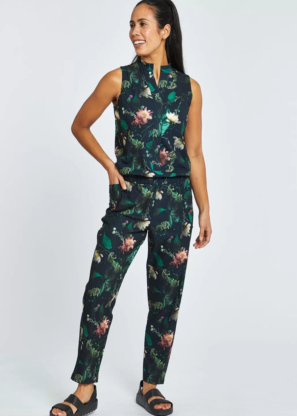 Oiselle Utility Jumpsuit Moody Floral Online