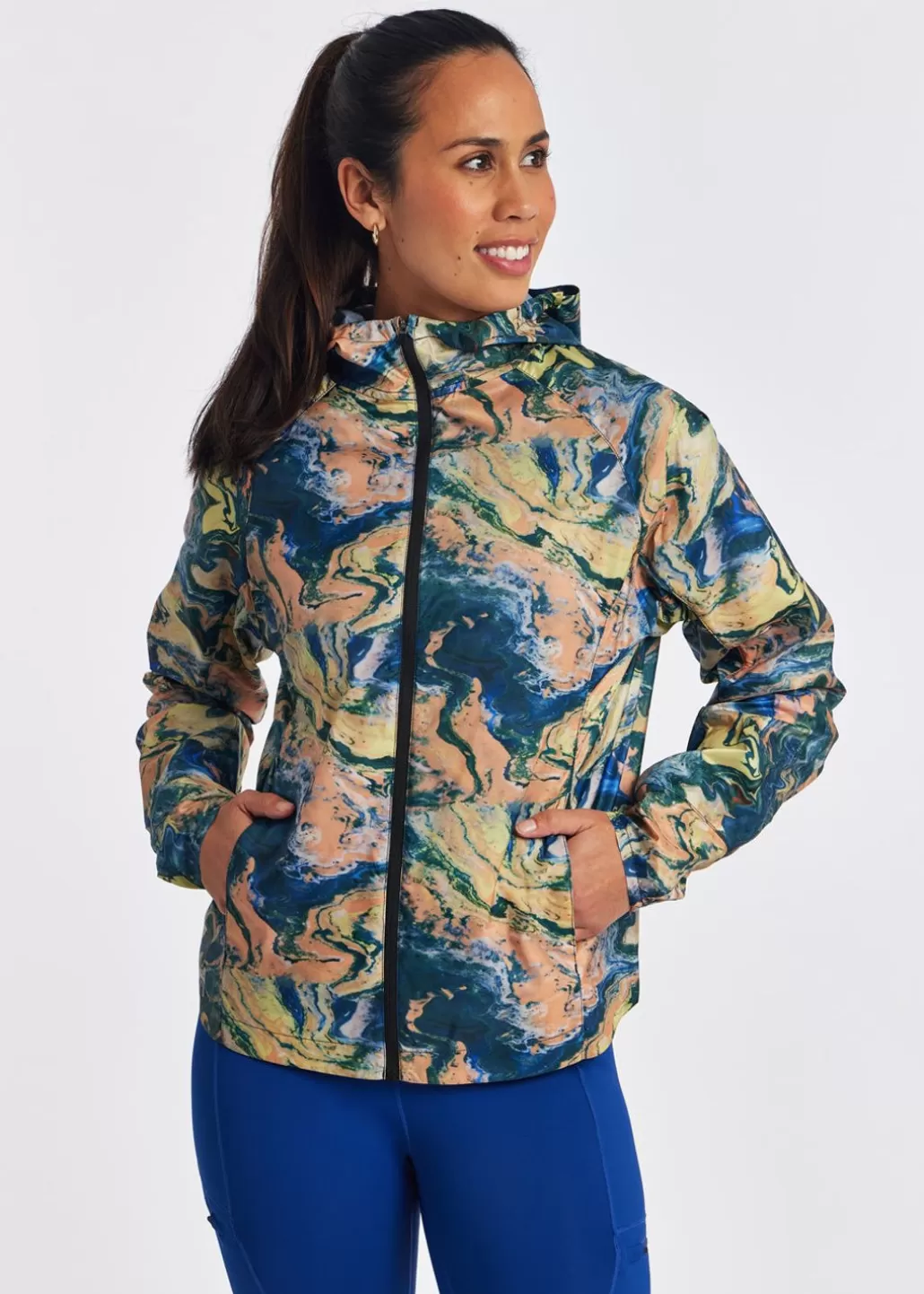 Oiselle Whirlwind Jacket Bright Marble Best